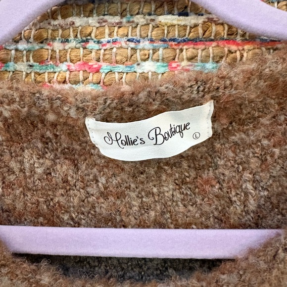 Striped Sweater - Brown, Gray, Green, and Cream - Picture 3 of 3